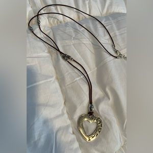 Brighton leather and silver heart necklace